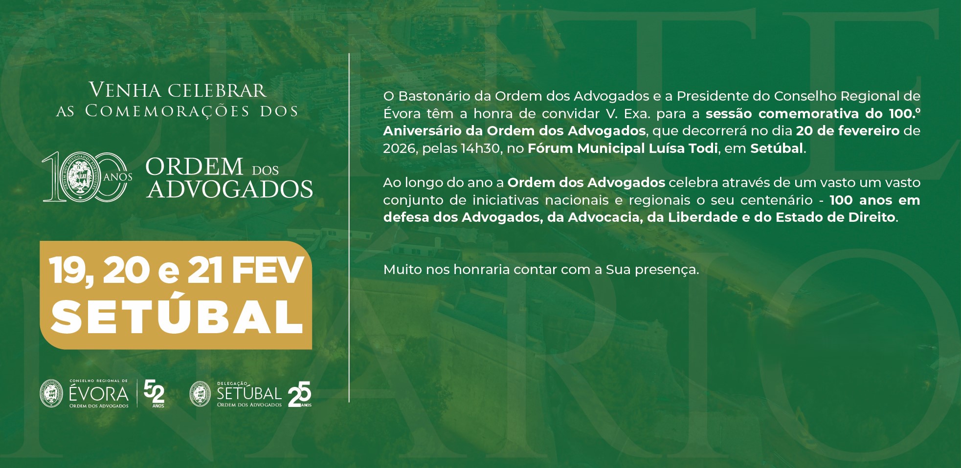 Comemorações do Centenário da Ordem dos Advogados -Évora 19-21 de Fevereiro